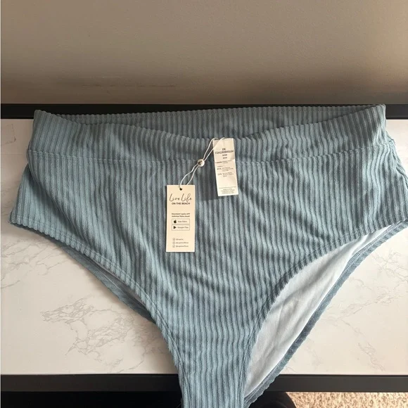 Cupshe Ribbed Bikini in Light Blue - Picture 3 of 7